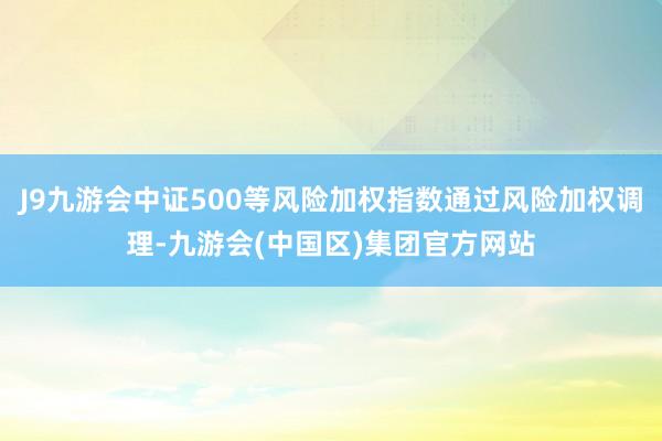 J9九游会中证500等风险加权指数通过风险加权调理-九游会(中国区)集团官方网站