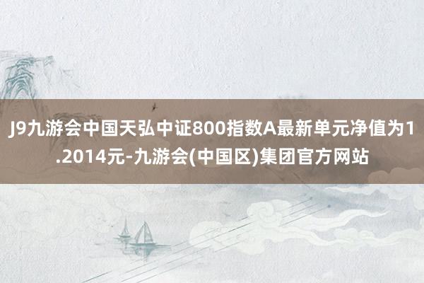 J9九游会中国天弘中证800指数A最新单元净值为1.2014元-九游会(中国区)集团官方网站
