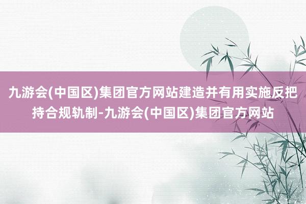 九游会(中国区)集团官方网站建造并有用实施反把持合规轨制-九游会(中国区)集团官方网站