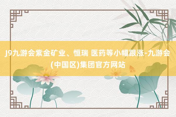 J9九游会紫金矿业、恒瑞 医药等小幅跟涨-九游会(中国区)集团官方网站