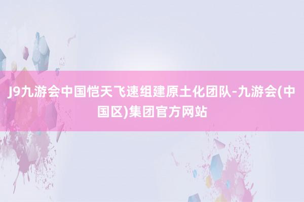 J9九游会中国恺天飞速组建原土化团队-九游会(中国区)集团官方网站