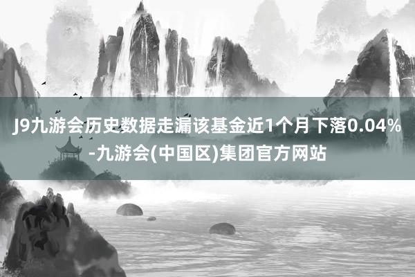 J9九游会历史数据走漏该基金近1个月下落0.04%-九游会(中国区)集团官方网站