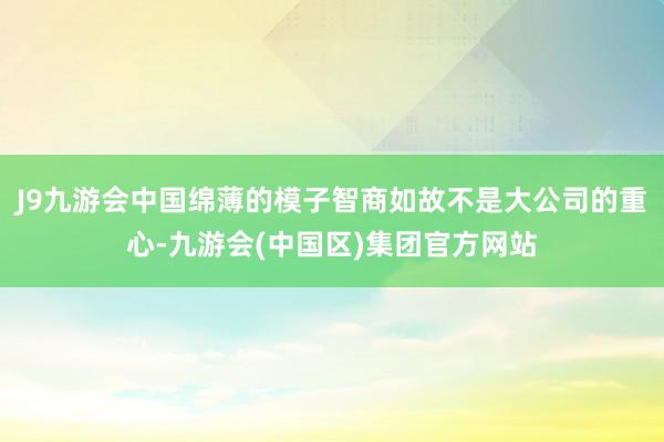 J9九游会中国绵薄的模子智商如故不是大公司的重心-九游会(中国区)集团官方网站