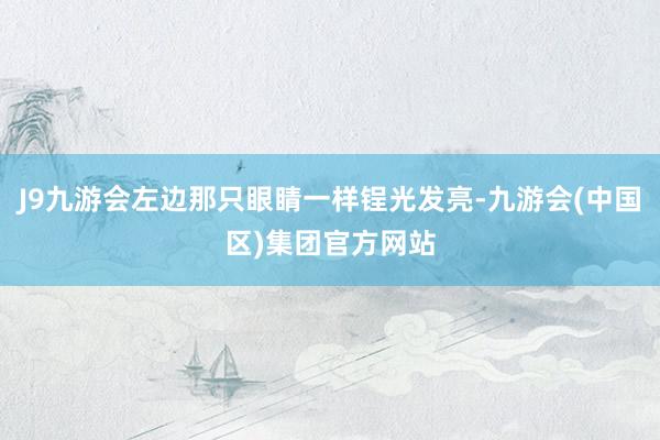 J9九游会左边那只眼睛一样锃光发亮-九游会(中国区)集团官方网站