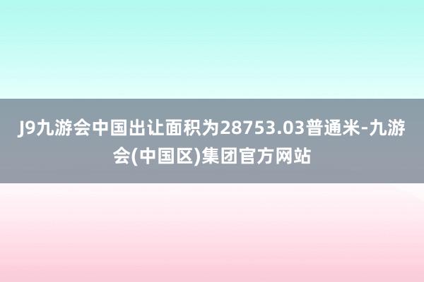 J9九游会中国出让面积为28753.03普通米-九游会(中国区)集团官方网站
