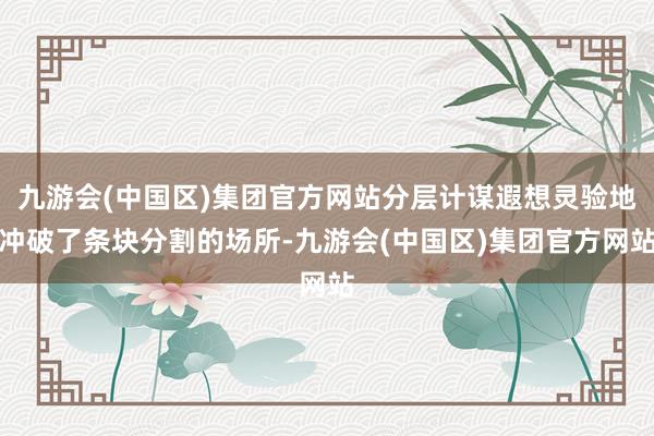 九游会(中国区)集团官方网站分层计谋遐想灵验地冲破了条块分割的场所-九游会(中国区)集团官方网站