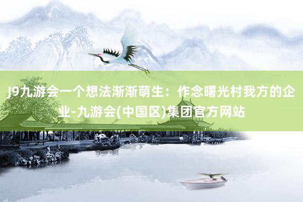J9九游会一个想法渐渐萌生:作念曙光村我方的企业-九游会(中国区)集团官方网站